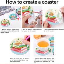 8pcs Christmas 5D DIY Diamond Painting Coaster Kit, Full Drill Rhinestone Art Cup Mat, Non-Slip Handmade Table Decor, Xmas Craft Gift For Adults Kids - A - View 9