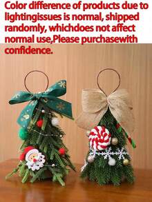 10PCS /1pc Mini Tabletop Christmas Tree Ornaments, PE Material Small Desktop Xmas Tree Decor, Compact Style Holiday Figurines For Indoor Table Scene Layout, Home Party Festive Hanging Decoration Supplies Christmas Decrations Christmas Decor Home - Multicolor - View 10