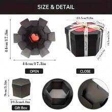 1 Set Of 19-Piece Hexagonal Explosion Handmade Photo Album Box, Surprise Birthday Gift Box - Hexagonal Gift Box - View 6