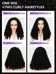 MEGALOOK Versatile 3D Lace Half Wig, Burmese Curly Natural Black, No Tape Drawstring Wig, 100% Human Hair, 180% Density, Pre-Bleached Roots, Brazilian Human Hair, Beginner Friendly - SNatural - View 7