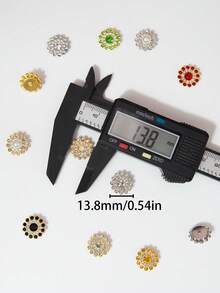50/100/200顆/組 13.8mm 水鑽珠，時尚多色水鑽裝飾珠，適用於手工藝製作，多色向日葵、雙色水鑽向日葵、手工縫製向日葵，DIY手工水鑽花朵 - 13.8mm太陽花 - 查看 2