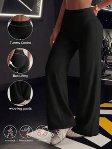 Women's High Waist Wide Leg Yoga Pants Flare Leg Tummy Control Butt Lift Elastic Slim Fit Gym Workout Casual Home Pants Sports Fall - Multicolor - View 7
