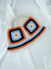 OBOVAY 1 buah Topi Ember Wanita Y2K Warna-warni Buatan Tangan, Topi Rajut Patchwork Blok Warna Gaya Hip-Hop Jalanan, Cocok untuk Pemakaian Sehari-hari, Liburan, Bohemian - Sepuluh warna - View 16