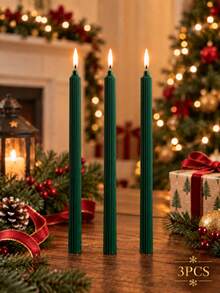 Set Lilin Berbentuk Pohon Natal, Lilin Kerucut Berbentuk Pohon Hijau, Lilin Pilar Berpilin, Lilin Dekoratif Lilin Kedelai, Cocok untuk Dekorasi Rumah Natal, Dekorasi Meja, Pengaturan Pesta Liburan, Pemberian Hadiah - hijau - View 9