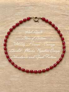 Natural Red Agate Gemstone Necklace – A Gift Of Spiritual Protection - Red Agate - View 2