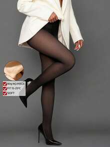 1pc 80g Women's High Waist Black Sheer Ankle Length Leggings, Suitable For Various Occasions And Daily Wear - Black - View 2
