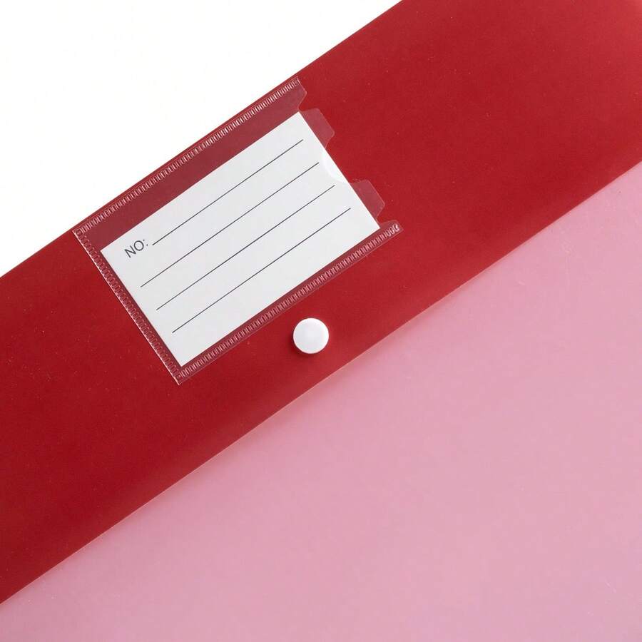 Flat Lid Frosted Transparent File Bag With Colorful Snap Button A4 Waterproof Business Card Divider Document Bag PP Thickened Archive Bag - Multicolor - View 1