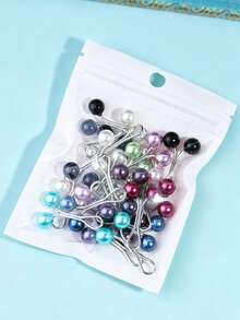 24pcs Women Scarf Clips, Shawl Pins, Headscarf Clips, Scarf Brooches, Pearl Scarf Clips - Multicolor - View 14