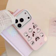 Casing Ponsel Minimalis Motif Anak Anjing Colorblock Kompatibel dengan Apple 18 Pro Max, New 17 Pro/15 Pro Max, Pelindung Anti Jatuh dan Tahan Guncangan untuk 16 Pro - Berwarna merah muda - View 4