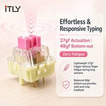 Empire Switch V3 5-Pin Linear Switches, Pre-Lubricated, Light Actuation Force, Smooth Typing Feel, 40/60/100pcs Pack With 10 Mixed Color Keycaps, Suitable For Mechanical Keyboard DIY And Gifts - View 4