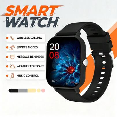 Pantalla táctil HD de 1.83 pulgadas, correa de silicona suave, compatible con llamadas/notificaciones de mensajes, podómetro, seguimiento de calorías, seguimiento de ejercicio, múltiples modos deportivos, reloj inteligente multifunción, unisex, compatible con teléfonos iOS y Android