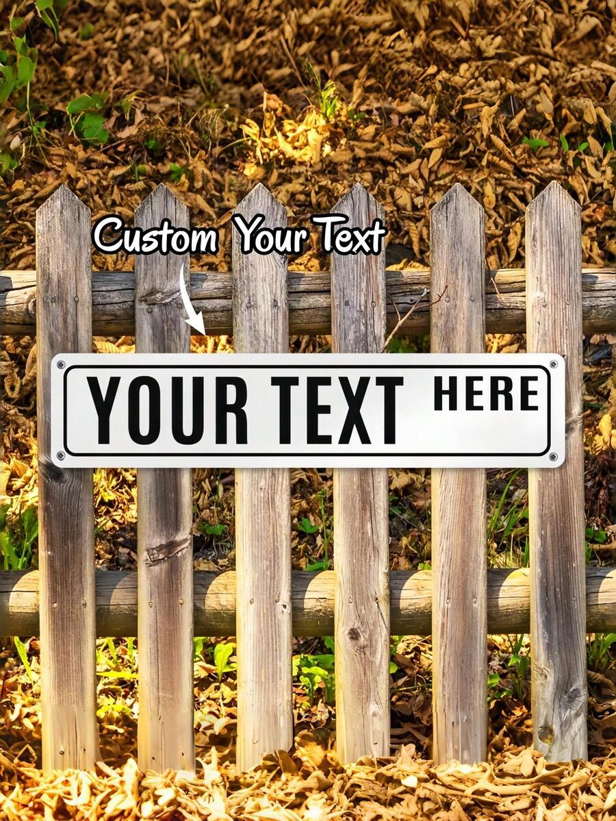 1/3pcs Custom Text Signs - Rustic Vintage Metal Street Sign For Kids Room, Personalized Name Sign, Unique Gift For Him - Perfect For Birthdays, Holidays & Special Occasions - Multicolor - View 1