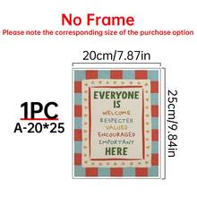 1pc Everyone Is Welcome Print, Hand-Drawn Classroom Wall Art, Diversity And Inclusion Poster, School Counselor Office Decor Wall Decor Bedroom Decor - Multicolor - View 12