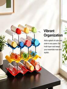 1Set Stackable Wave Cup Storage Rack, Water Bottle Organizer For Cup Tumbler Storage Rack Stackable Water Holder Rack Cup Accessories Tumbler Storage Holder, Tumbler Cup Rack Stackable Bottle Storage Rack Organizer Holder Artistic Wave Shaped - Multicolor - View 7