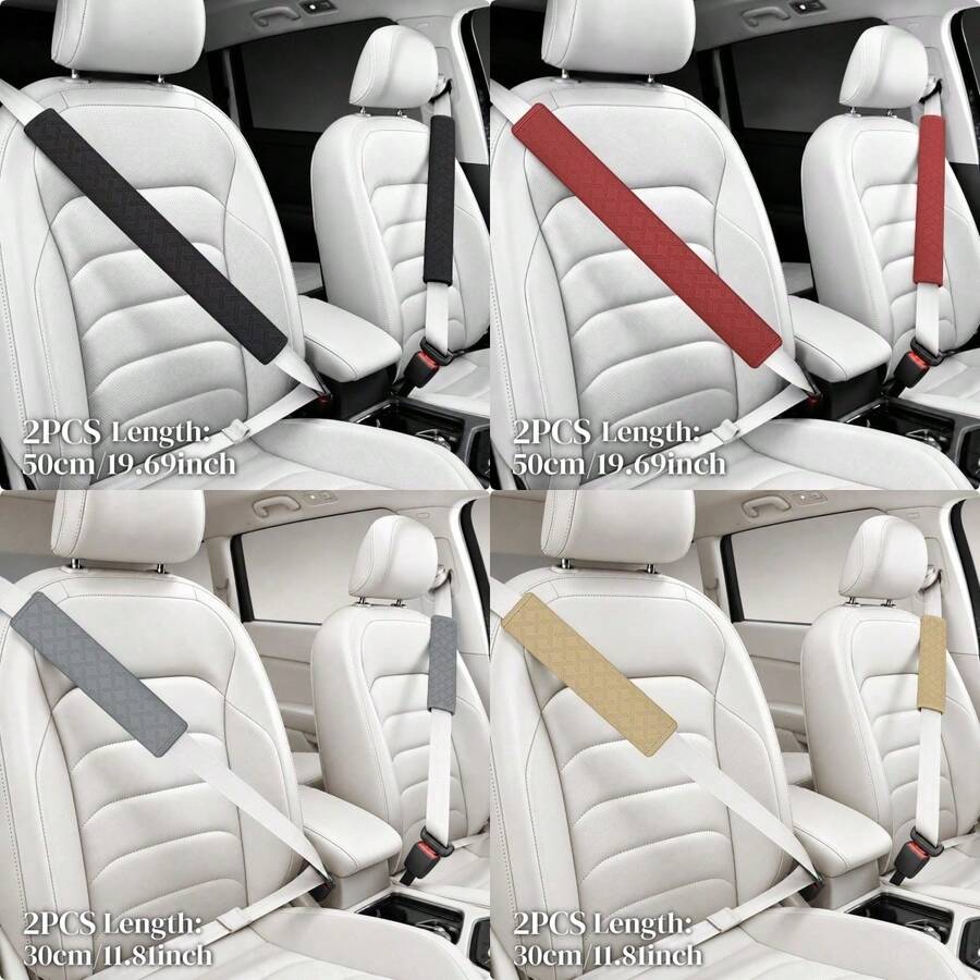 2PCs Shoulder Pads,Length 30cm/50cm Optional, Made Of PU Leather With Embossed Pattern, Automotive Interior Accessories - A - View 1