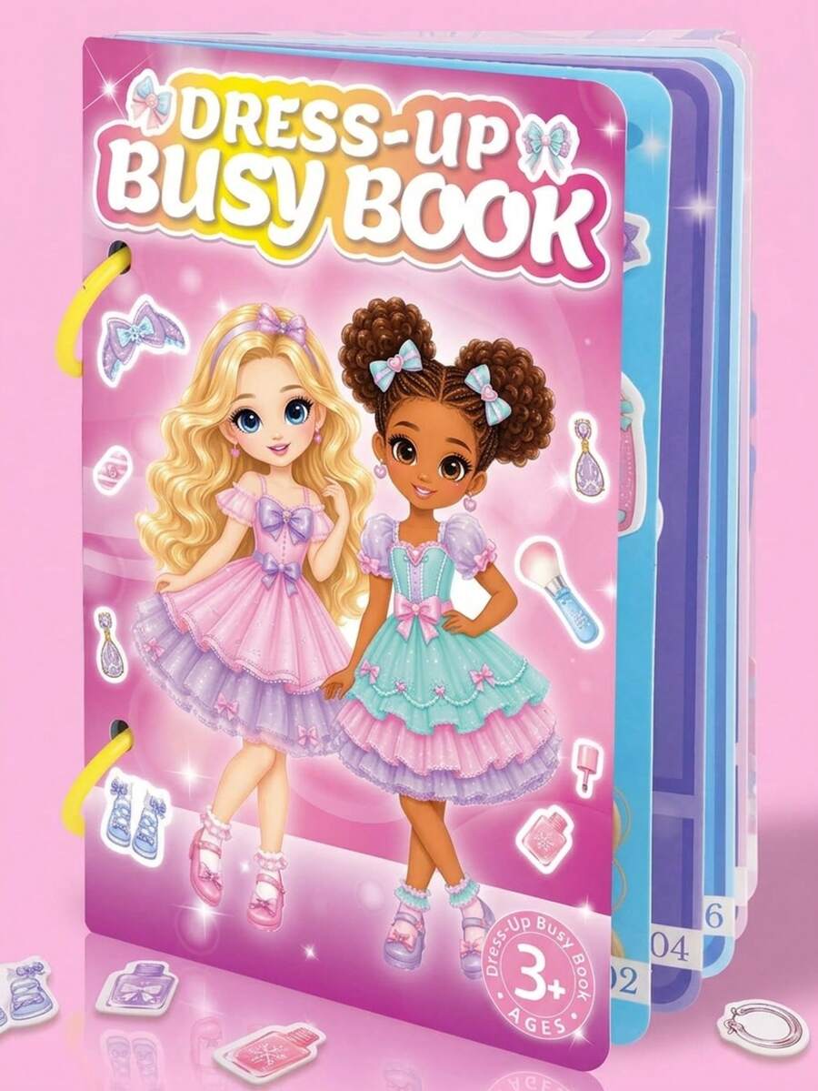 1 buah Buku Aktivitas Bermain Peran Putri, Cocok untuk Anak Usia 3 Tahun ke Atas, Buku Aktivitas Stiker yang Dapat Digunakan Kembali, Buku Tenang untuk Anak Perempuan, Set Mainan Edukasi DIY Bermain Peran, Hadiah Ulang Tahun dan Natal yang Ideal - MultiWarna - View 1