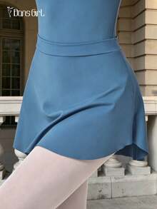 DonsGirl 1pc Women's Butt-Lifting Curved Hem Ballet Practice Skirt - Blue - View 10