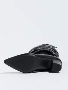 Autumn/Winter Fashion Hot-Selling Women's Pointed Toe Ruched High Heel Suede Knee-High Slip-On Black Elegant Boots - Black - View 5