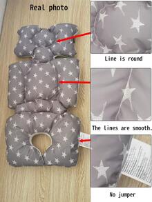 1pc Baby Stroller Seat Cushion Soft Lining, Breathable Mesh Fabric Universal Baby Safety Seat Pad, Compatible With Car Seat, Stroller, Carrier, Thickened Cartoon Multi-Color Optional, Essential Parenting Supplies - Multicolor - View 5