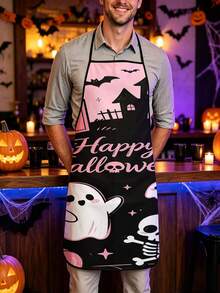 1 cái 2 cái 4 cái Tạp dề in hình bí ngô ma Halloween, tạp dề bếp bằng polyester dùng để nấu ăn, nướng bánh & trang phục tiệc Halloween - Nhiều màu - Xem 1