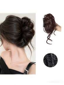 1pc Hair Clamping Clipper - For Combining Hair - Suitable For Girls - Flower Buds Style - Fluffy Wig - Multicolor - View 5