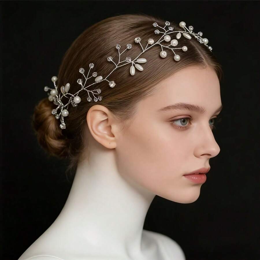 1pc Elegant Party Iron Hairband Bridal Wedding Hair Accessory All Season - Silver - View 1