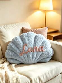 Handmade Customized Name Shell Pillow, Suitable For Sofa Or Bedside, English Letter Couple Gift, Available For Bulk Orders, Soft Bedside Decorative Cushion, Wedding Gift, Multiple Colors Available - Multicolor - View 12