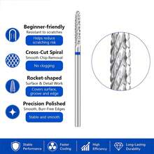 1/2/4/5PCS Professional Nail Drill Bit Cone Carbide Manicure Drill For Electric Milling Cutter Nail Files Buffer Nail Art Equipment Accessory - Silver - View 5