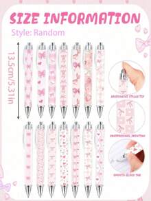 20pcs Pink Bow Pens, Cute And Compact Jertick Style Pens, Heart-Shaped Design, 0.5mm Black Ink. Perfect For Office And Journaling, A Thoughtful Gift For Women, Also Suitable For Halloween And Birthday Parties. - Color: Random - View 7