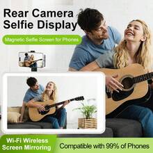 Layar Monitor Selfie Rollei M4 Kompatibel dengan iPhone 7-18, Pencerminan Layar Vlog 4K 60fps, Monitor Selfie Kamera Belakang Magnetik, Kontrol Nirkabel 164FT untuk Siaran Langsung/Video, Kompatibel dengan Android - View 3