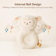 1PC Soft Sheep Plush Rattle For Babies, Infant Handheld Rattle Shaker Toy, Newborn Sensory Toy,Easy Grasp - Multicolor - View 4