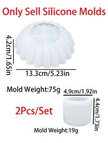 2pcs Striped Wave Bowl & Candle Holder Silicone Mold Set, DIY Aromatherapy Candle Container Plaster Resin Casting Mold, Home Decor Handmade Craft Tool, Christmas Gift - Mold - View 8