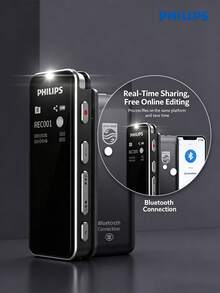 PHILIPS VTR5102 Voice Recorder 16G/32G Meeting Recorder Voice-To-Text Smart APP Voiceprint Induction Simultaneous Recording And Writing HD Noise-Canceling Voice Recorder - View 2