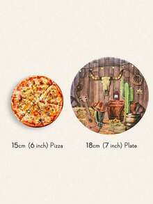 12/24pcs Set Of Plates, Dessert Plates, Western Cowboy Theme Paper Plates, 7-Inch Paper Plates, 9-Inch Paper Plates, Food Plates, Party Trays, Suitable For Receptions, Parties, Picnics And Various Holiday Decorations And Gifts - Multicolor - View 7