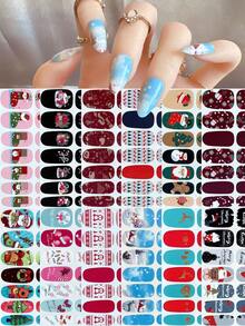 Christmas Winter Snowflake Snowman Christmas Tree Versatile Mix & Match Full Cover Nail Stickers With Nail File - Multicolor - View 16