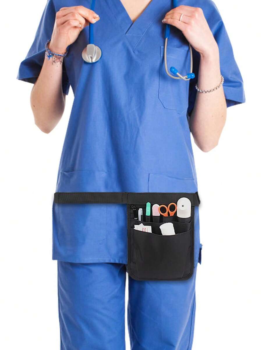 Large Capacity Multi-Compartment Multifunctional Waist Bag, Designed For Tool Storage, Suitable For Nurses And Gardeners, With Adjustable Waist Belt, Lightweight And Practical, Ideal For Hospital Shifts And Daily Work