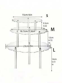 1pc/3pcs/4pcs Acrylic Round Cake Stand, Party/Birthday Dessert Display Rack, Transparent Crystal Display Stand - Clear - View 14