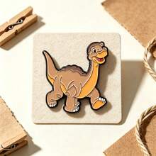 Cartoon Dinosaur Enamel Lapel Pins, Cute Dinosaur Brooch, Metal Animal Badge For Jacket Backpack Hat Decor, Novelty Gift For Dinosaur Lovers - Multicolor - View 4