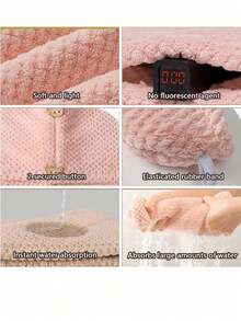 2pcs Women's Microfiber Hair Towel Wrap, Super Absorbent Quick Dry Hair Towel, Suitable For All Hair Types, Anti-Frizz, Large Size With Button Hair Drying Towel - Multicolor - View 3