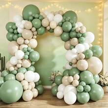Green & White Balloons - Sage Green & White Balloon Garland Arch Set, Suitable For Birthday, Wedding, Bridal Shower, Anniversary, Thanksgiving, Party Backdrop, Photo Booth, Bohemian Style Decoration - Multicolor - View 1