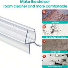 0.5/1/1.5/2M Shower Glass Door Strip Seals, Shower Door Bottom Seals Water Barrier For Dry Bathroom - Multicolor - View 11