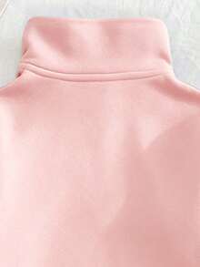 2pcs/Set Baju Sweatshirt dan Celana Panjang Motif Pita Bordir untuk Anak Perempuan, Pakaian Nyaman Modis untuk Musim Gugur/Dingin - Berwarna merah muda - View 8