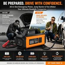 Car Emergency Jump Starter Power Supply, Portable All-In-One Car Air Pump, High-Pressure Air Pump, Jump Starter, And Blower Compressor All-In-One - Emergency Jump Starter - View 6