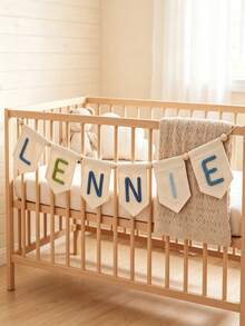 Personalized Canvas Lace Trim Name Bunting, Multi-Letter Multi-Color Triangle Flags, Customizable Your Name, Room Decor Banner, Fabric Letter Garland, Letter Room Decor Sign, Birthday Party Bunting Banner, Christmas Party Decoration - Multicolor - View 4