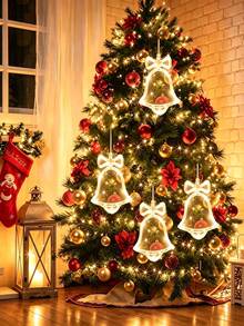 Christmas Bell Shaped Suction Cup LED Window Light, Warm Ambient String Light, Battery‑Powered Suction Hanging Lamp, Home Window Glass Decorative Light For Xmas Party Decoration - Suction Cup Lamp - View 9