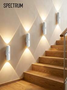 Teckwe 4pcs Magnetic Sensor Wall Lamp, Bedroom Decor Nightlight, Mountain Landscape Spotlight, LED Soft Light For Home Decor, 400mAh - one-size - View 1