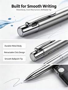DOWMOO Cross-Border Oblique Metal Pen With Painted Barrel, Clickable Advertising Gift Pen, Aluminum Barrel Double Coil Ballpoint Pen, High-End Stationery - A - View 5