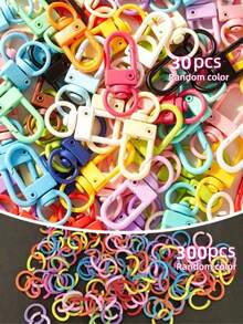110/220/550/990pcs Women's Multi-Color Keychain Accessories Set, Includes Keychain Rings And Connectors, DIY Keychain Decoration, Car Accessories, Bag Charms, Cute Gothic Y2K Style, Christmas Gift, Gift For Mother, Father, Graduation Season And Teacher - Keychain Split Ring Set - View 19