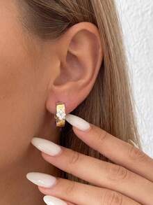 1 Pair Moissanite Earrings: Minimalist Elegant Clover Earrings, Suitable For Women's Daily Wear And Attending Parties - Four-leaf Clover Mozzarella Earrings - View 3