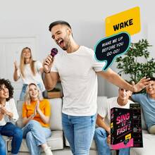 Sing It Fast Card Game, Fun Music Lyrics Party Game, Great Christmas Game Night Gift For Friends & Adults, 2-10 Players Interactive Board Game For Holiday Gathering, Party Entertainment - Multicolor - View 6